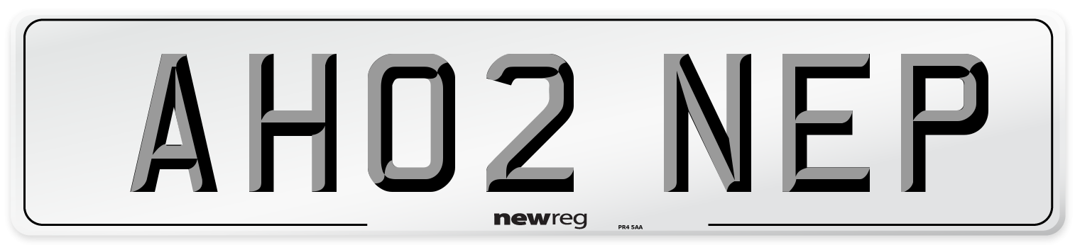 AH02 NEP Number Plate from New Reg
